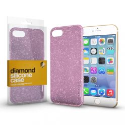   Szilikon tok (Diamond) Pink Apple Iphone 14 Pro készülékhez