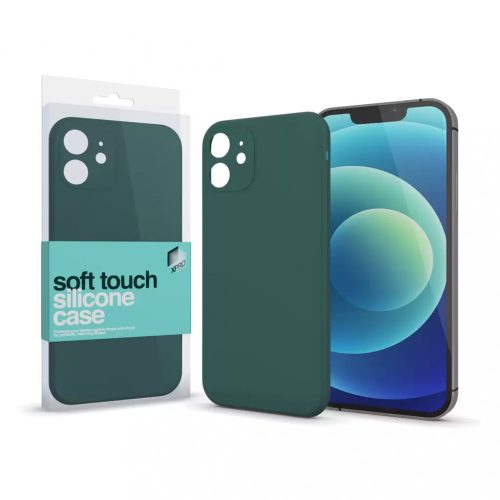 Soft Touch Silicone Case Slim sötétzöld Apple iPhone 14 Pro készülékhez