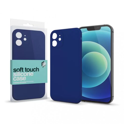 Soft Touch Silicone Case Slim sötétkék Apple iPhone 14 Plus készülékhez