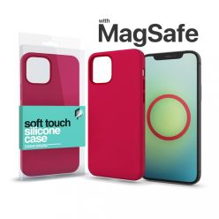   MagSafe rögzítésű Soft Touch Silicone Case Apple Iphone 14 Pro Max készülékhez - piros