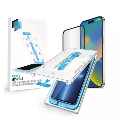 XPRO Easy Shield Tempered Glass 3D kijelzővédő üveg, egyszerű felhelyező készlettel Apple iPhone 13 / Apple Iphone 13 Pro / Apple Iphone 14 készülékhez